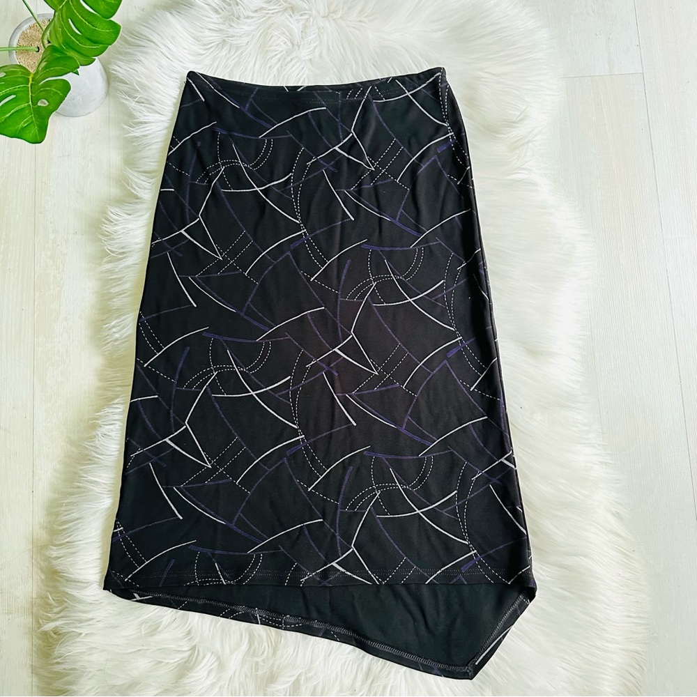 Vintage 1990s BCBGMAXAZRIA Irregular Hem Pull On Skirt, XS